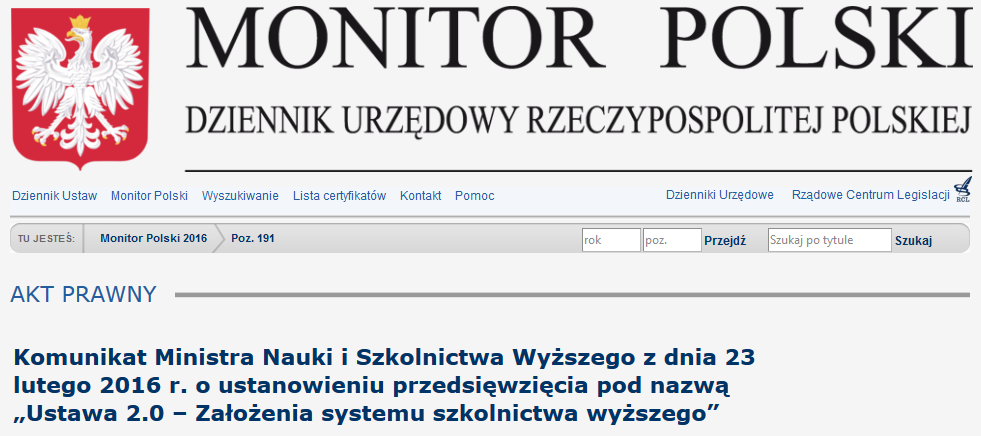 Monitor Polski - Ustawa 2.0
